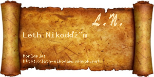 Leth Nikodém névjegykártya